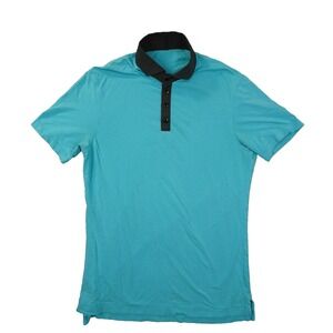 Lululemon Precision Polo Shirt Men's Medium Beach Blanket Blue Golf Tennis